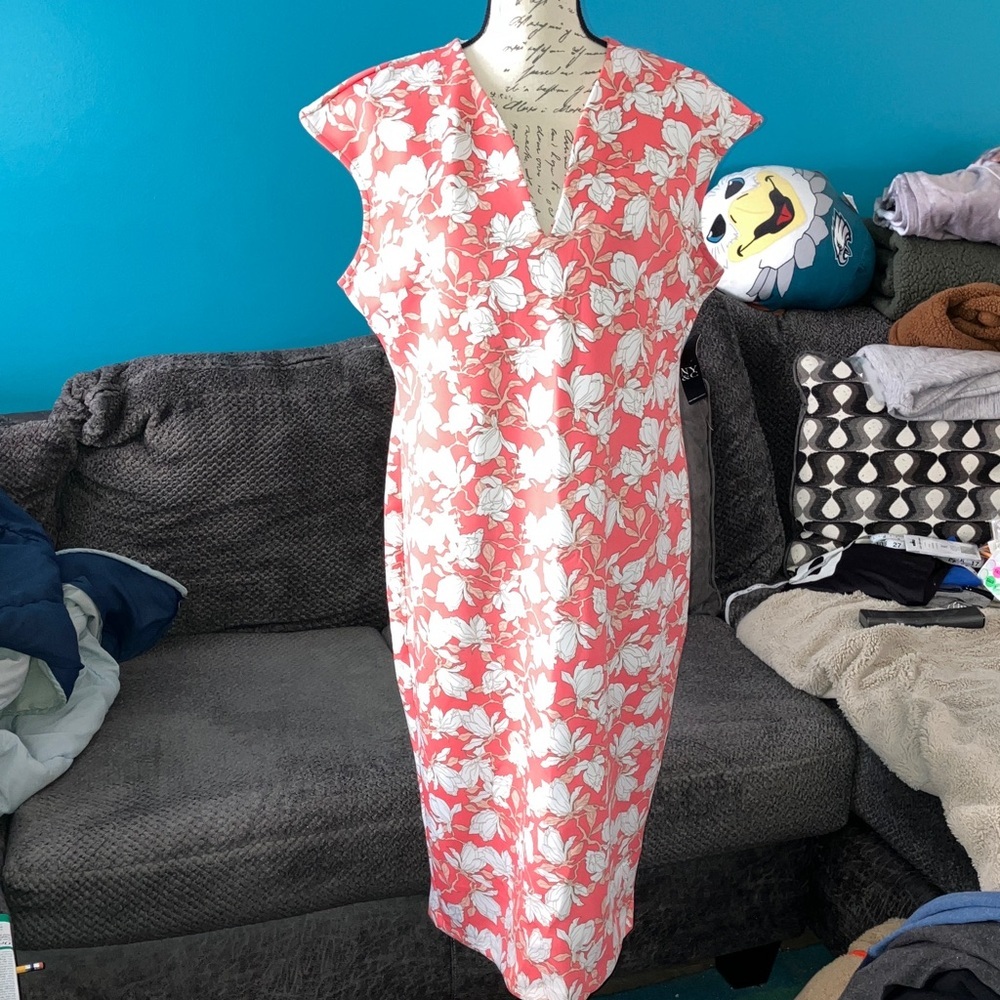 NWT NY&CO V-neck Bodycon Midi Dress, XL